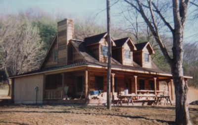 We have almost all the cedar siding done at this point.