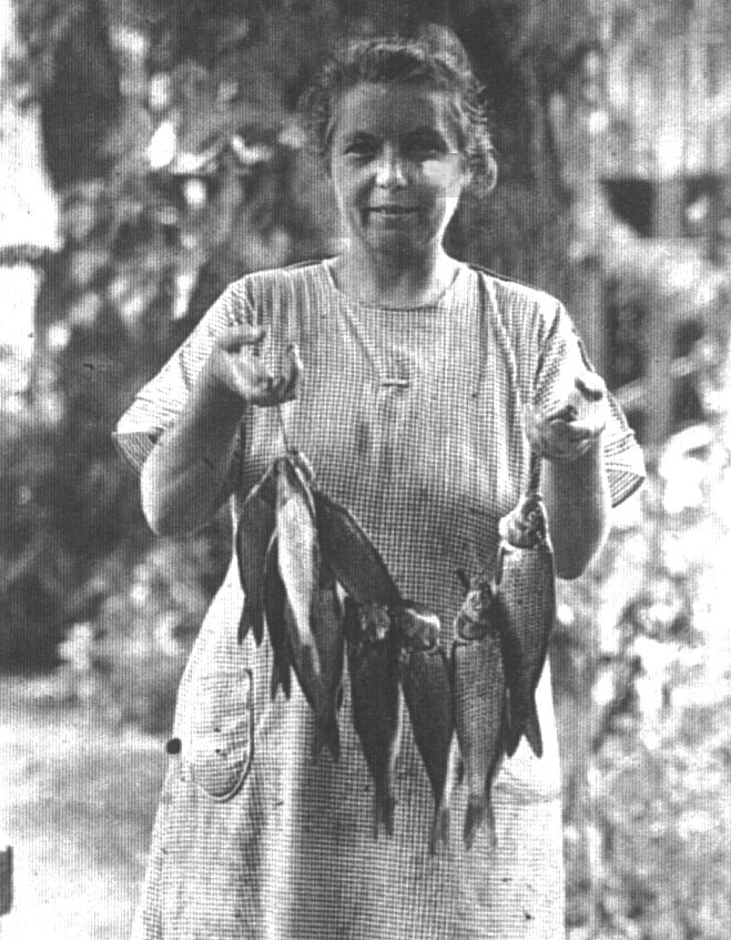 My great-grandmother Flora with catch