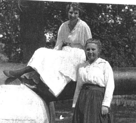 My great-grandmother Flora with her daughter Bertha at Wichita's Riverside Park