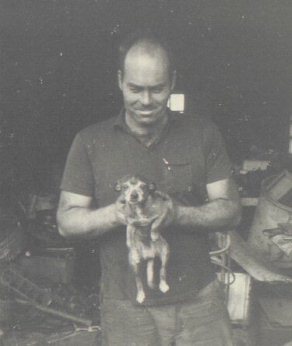 My uncle Louis Eugene Rhoden with his dog Kippy in 1968