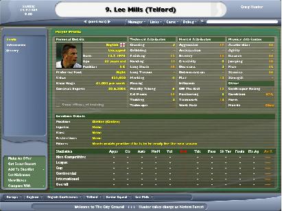 Football Manager Player profile