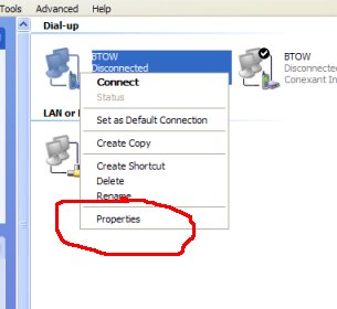 Right click on a network connection icon and select properties