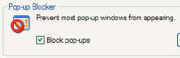 SP2's pop-up blocker.