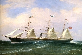 Auswanderer-Segelschiff, um 1850