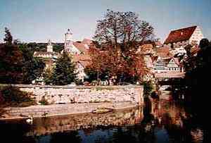 Looking across the river at Schw�bisch Hall