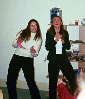 Michelle and Kirstie doing the "Hand Jive"