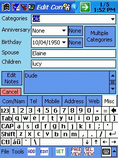 Edit Screen Misc