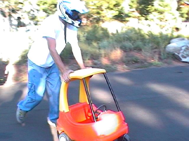 Mark sizing the steep hill