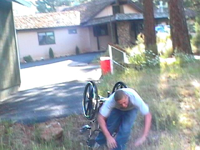 There's a sprinkler head right where he landed