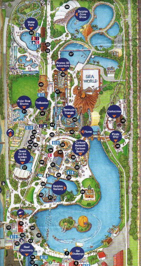 Seaworld Park Map 2001