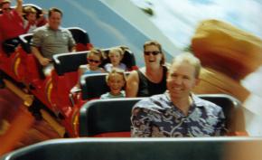 On ride photo on Road Runner Roller Coaster