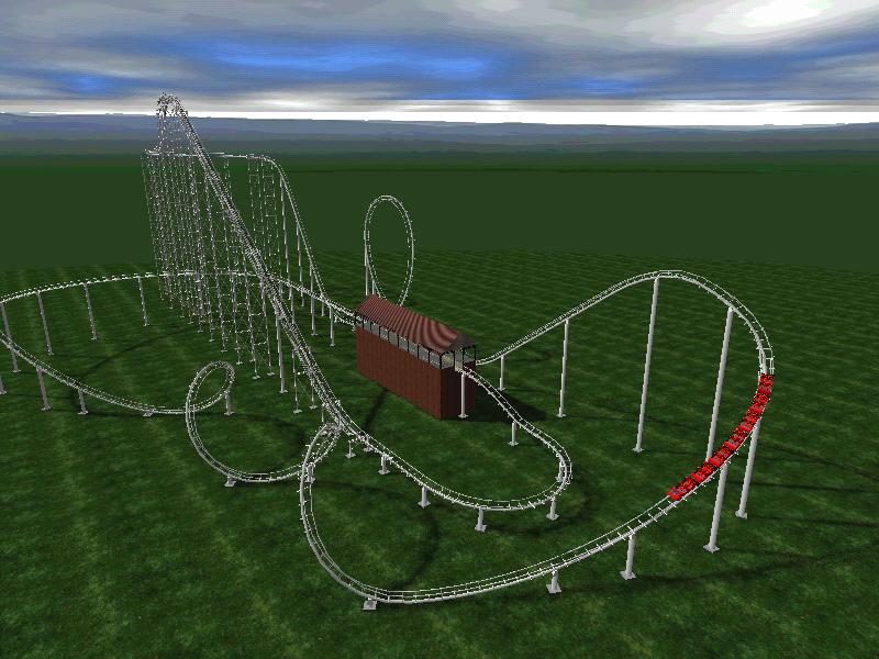 The layout of the corkscrew, created using the No Limits Coaster software