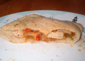 Chicken-Pepper-Cheese Calzone