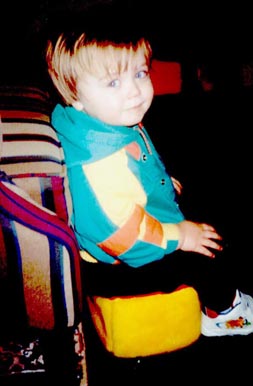 Ian on the footrest from his couch
