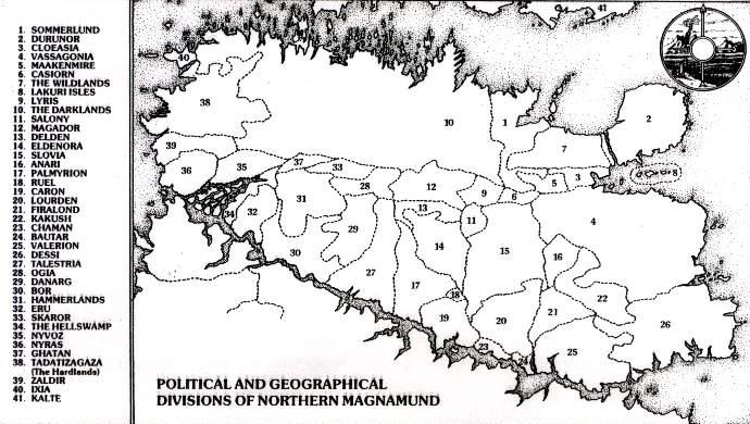 Mapa pol&iacute;tico de Magnamund del Norte