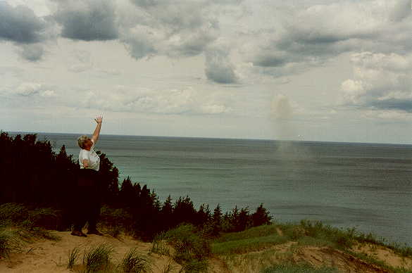 My sister and I throw our ancestors to the wind.