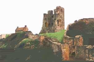 Hey! Look at the cool castle we have! I like to fly from the tops of the towers.