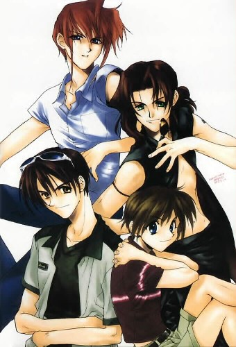 The boys of Wei� Kreuz.  Scanned from the artbook/manga 'An Assassin and White Shaman Vol. 2'