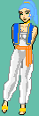 Bulma, in harem costume from Dragonball