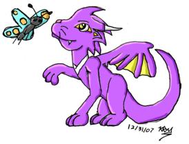 Ain't she a cute little dragon? She looks a lot like a cat, but anyway...