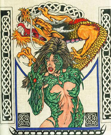 celtic art with dragon queen