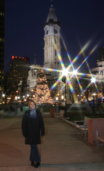 Donna in front of City Hall