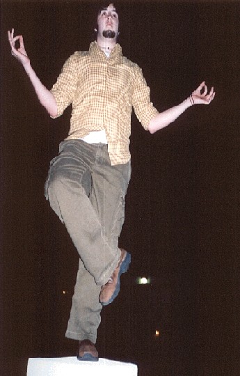To add to the effect, you should see him on a post, not just on the ground. It was rather high up...quite a feat. I, however, was hoping he'd burst his head open. What a great pic that'd make. Of course the cops would confiscate it, but still. It'd be neat for the site. 