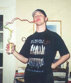 Betchya the whole can's worth of soda is in that straw.