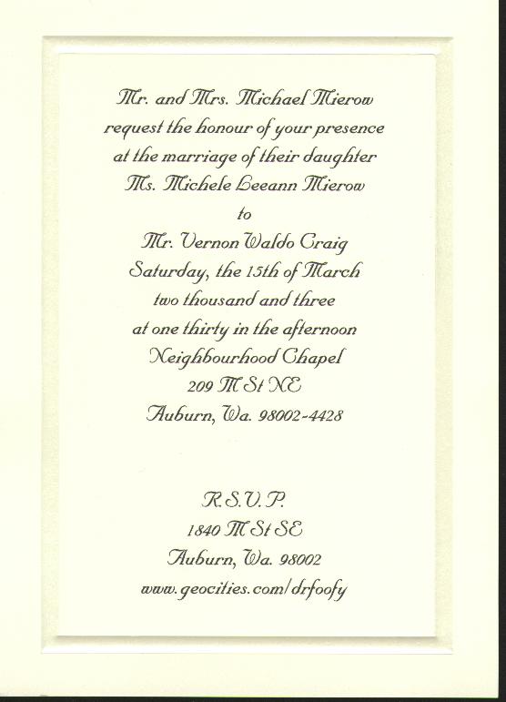 Our wedding invitation