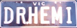 Dr. Hemi number plate
