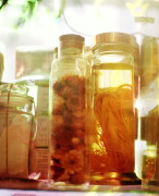 Glass jar filled with ginger