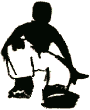 Negativa Position; crouching, one leg stretched out