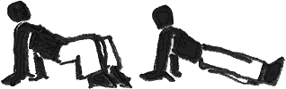 Man with back to floor and feet and hands on the ground