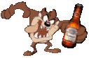 Even taz enjoys a little bit of Budweiser every now and then!!