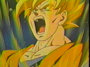 Super Saiyan Goku powering up
