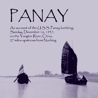 Sunset on river with houseboat flying large American flag.  source:Library of Congress web site, American Memory.  Modified in Photoshop for story of USS Panay