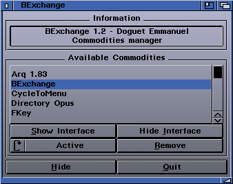 Figure 4:BExchange, note the BGUI interface