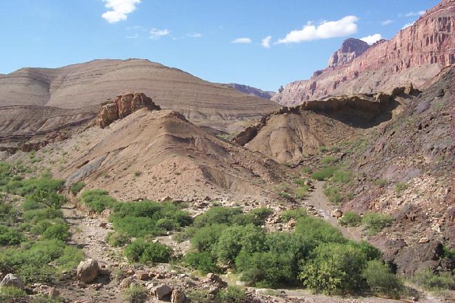 the canyon opens out