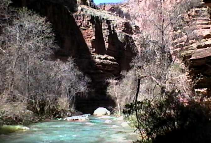 a small stream joins Havasu Creek