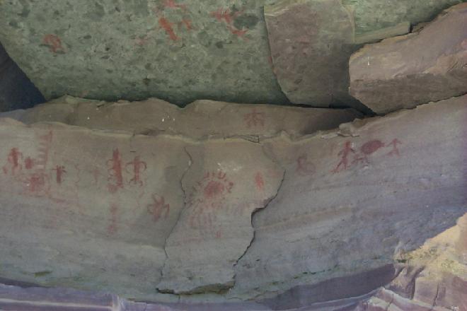 pictographs at Whitmore Wash