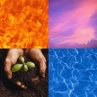 Four small pictures of various energies