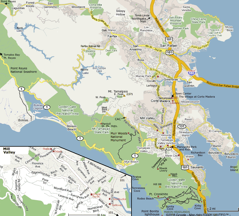 marin county, Corte Madera, San Rafael, Mill Valley, Golden Gate National Recreation Area, Muir Woods, Stinson Beach, Mt. Tamalpais