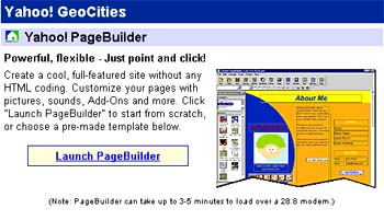 Yahoo! Geocities PageBuilder