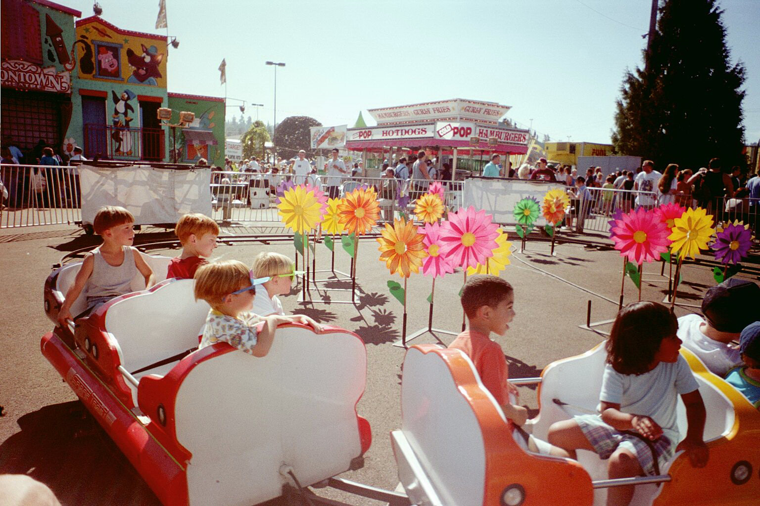 Riding the train at Puyallup Fair.