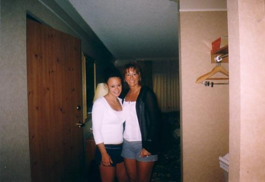 Amber and Mom in the hotel