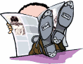 Digger reading paper. Animation by Bishshat