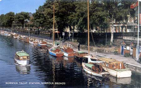 Norwich Yacht Staion, Norfolk Broads. c1965