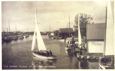 The River Thurne at Potter Heigham. pm1950