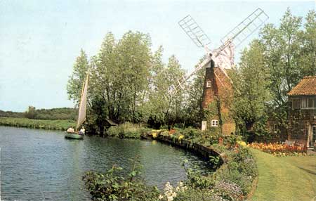 Hunsett Mill, River Ant, Norfolk Broads. pm1978