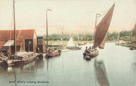 Wherry leaving Wroxham c1910